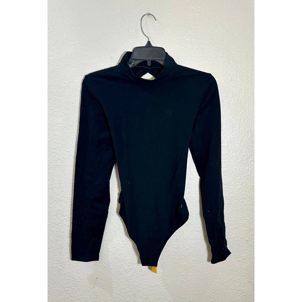 Free People Intimately Black Long Sleeve Open-Back Lace-Up Bodysuit Size M - Picture 2 of 6